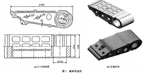 颚式破碎机连杆结构图及破碎机连杆实物