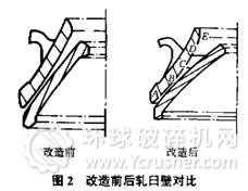 圆锥破碎机改造前后轧臼壁对比