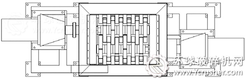 剪切式垃圾破碎机双电动机驱动
