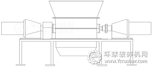 剪切式垃圾破碎机双电动机驱动