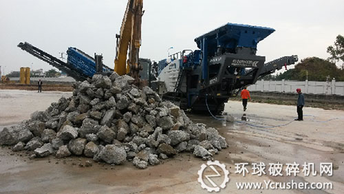 广州轨道交通十四号线一期土建工程项目首次引进德国克林曼移动式破碎机和筛分机